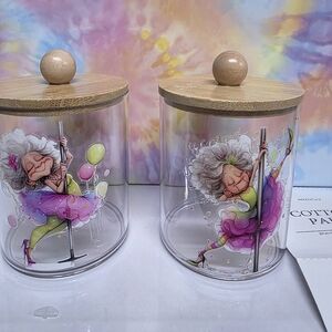 Set of 2 Granny Pole Dancers Canisters